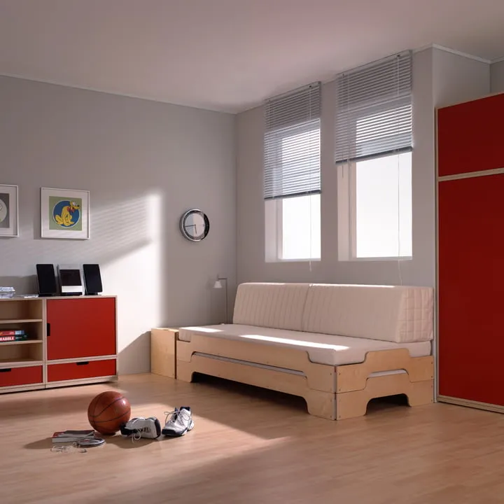 Müller Small Living - Lit empilable, bouleau naturel 100 x 200